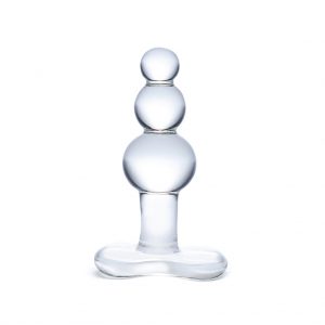 Glas - Beaded Glass Butt Plug With Tapered Base