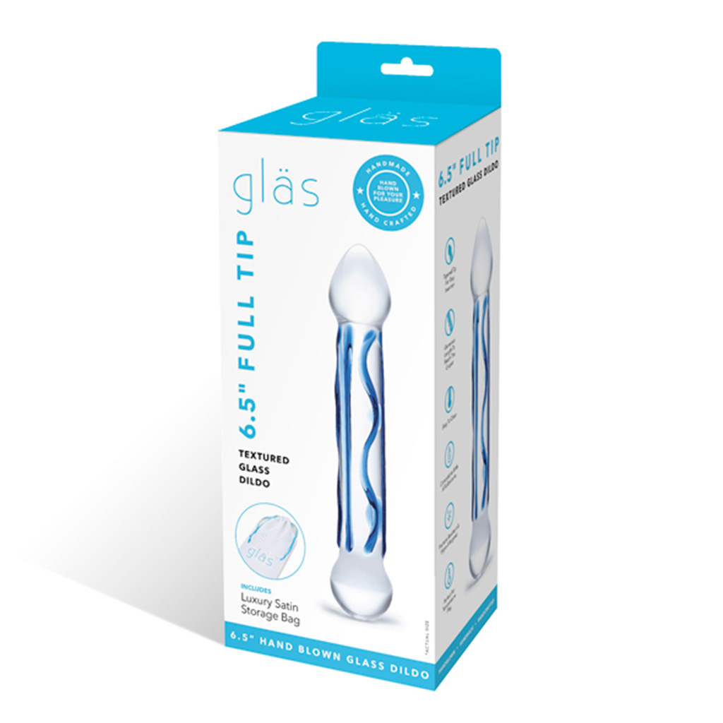 glas full tip textured glass dildo