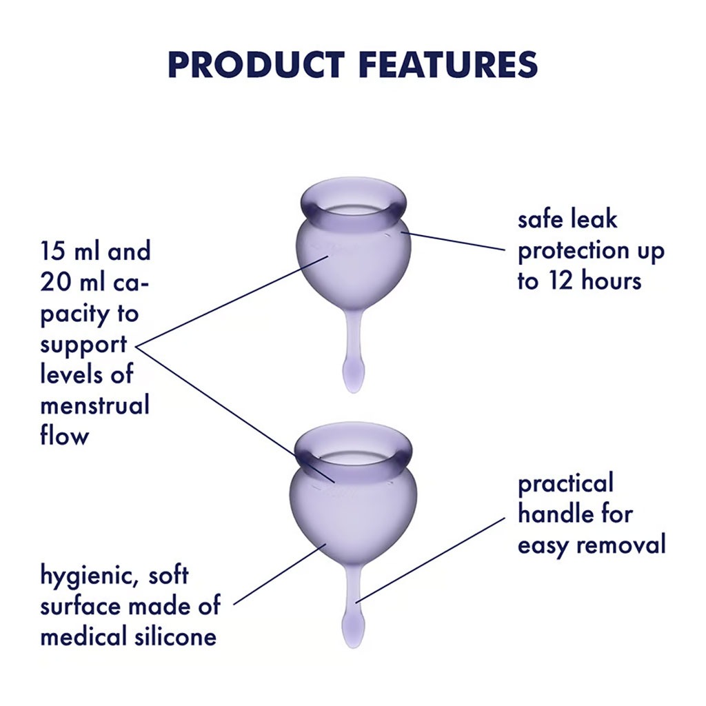 Satisfyer - Feel Good Menstruatie Cup Set Lila info