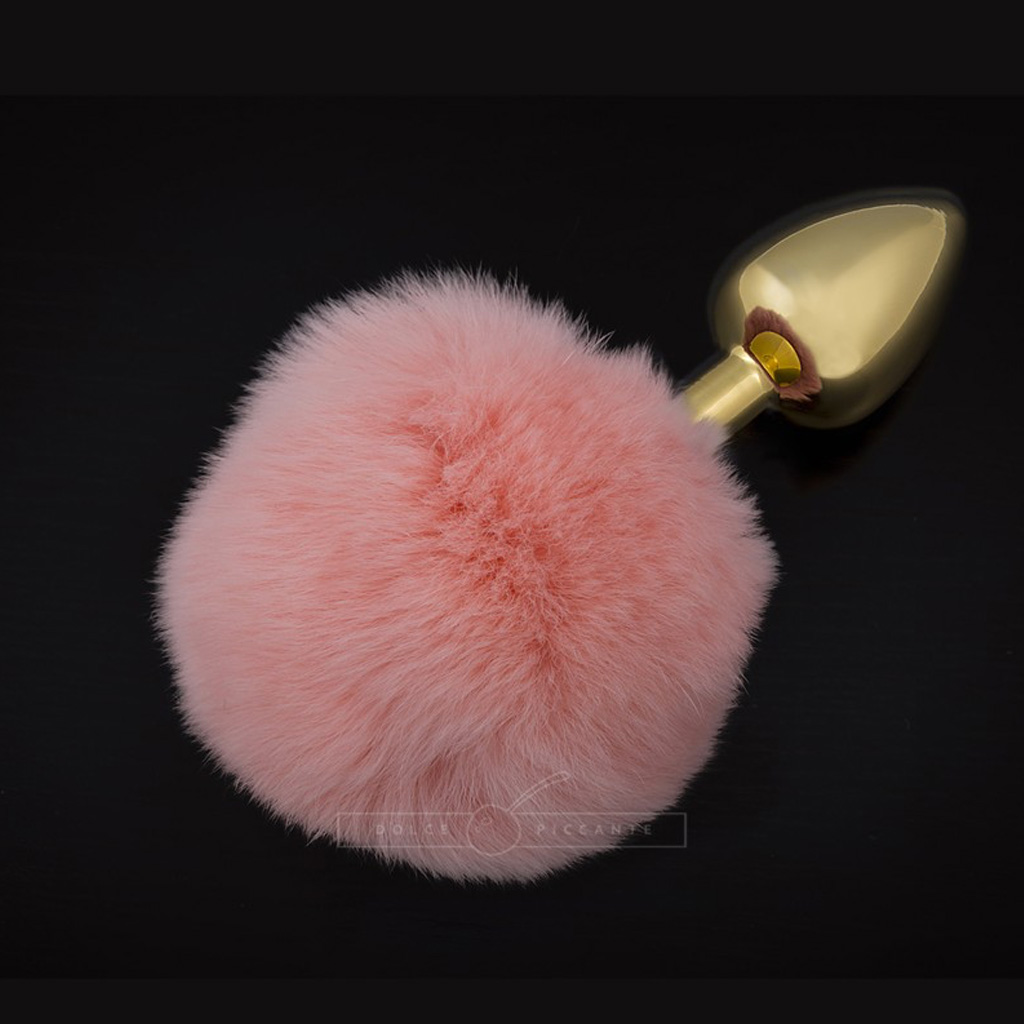 Dolce & Piccante – Fluffy gouden buttplug S/M