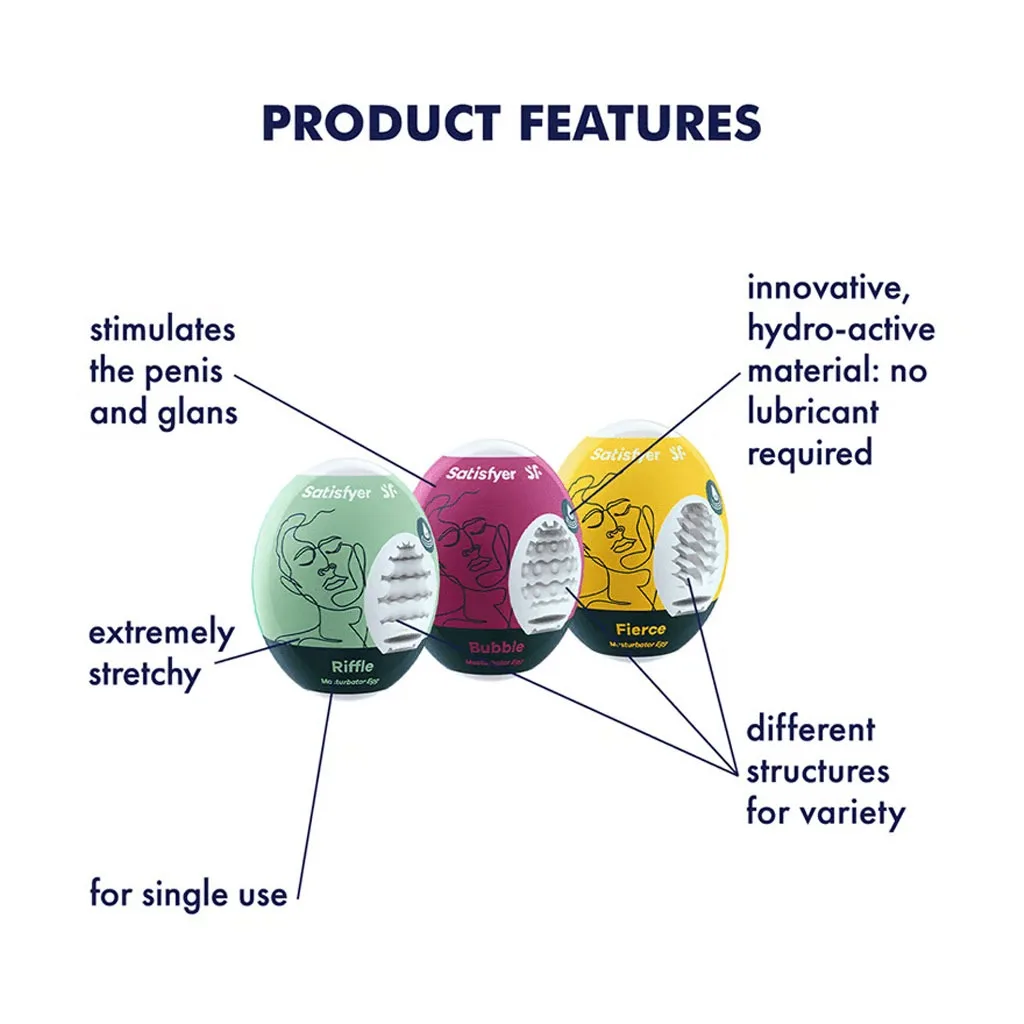 Satisfyer - Masturbatie Ei Set - 3 Stuks info