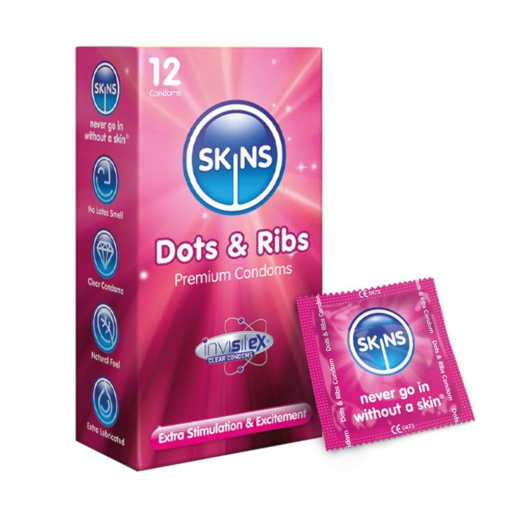 Skins – Dots & Ribs Condooms 12 Stuks