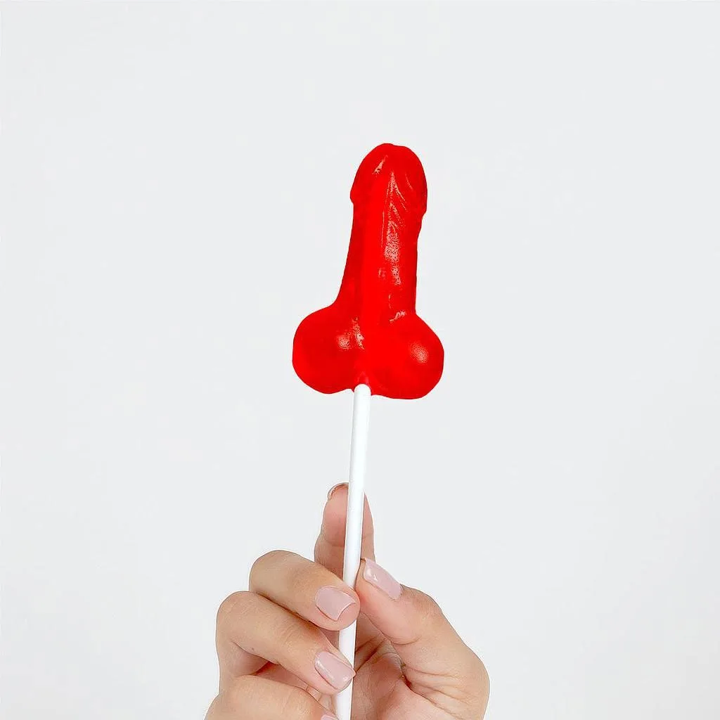 Aardbeien jelly piemel lolly kopen