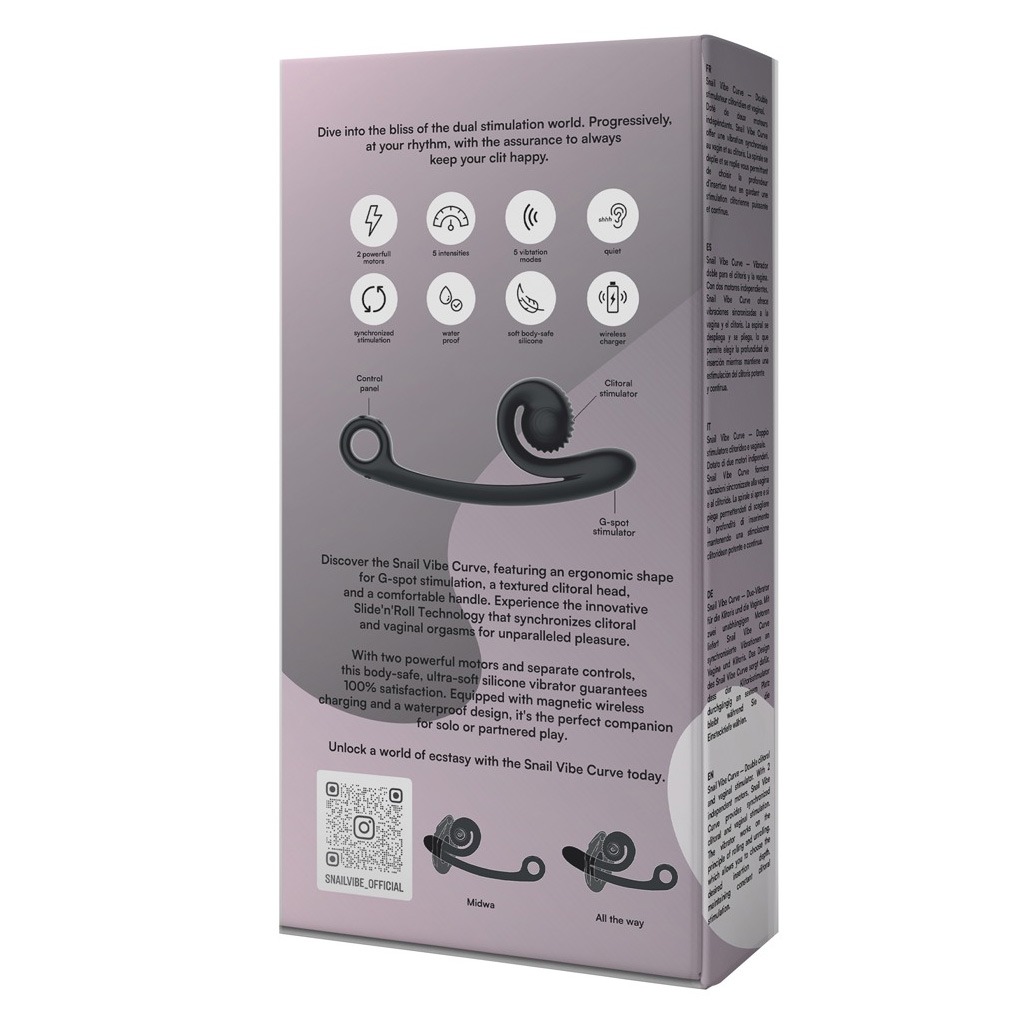 snail vibe curve zwart vibrator verpakking