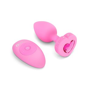 B-VIBE Vibrerende-ButtPlug Hartje SM---Roze