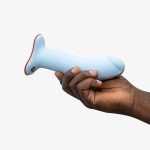 Fun Factory dildo the boss dove blue in hand