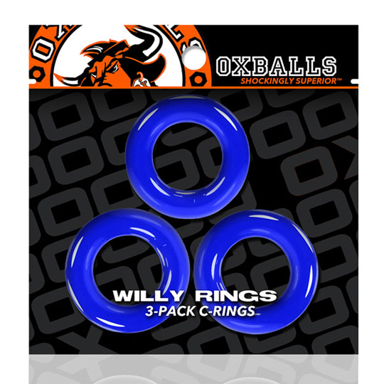 Oxballs - Willy Rings 3-Pack Blauw verpakking
