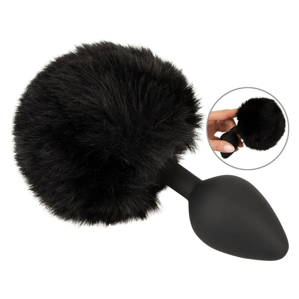 You2Toys – Fluffy Tail Buttplug Zwart – Medium