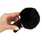 zwarte bunny tail buttplug anaal