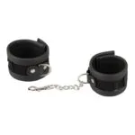 zwarte handboeien van vegan leer