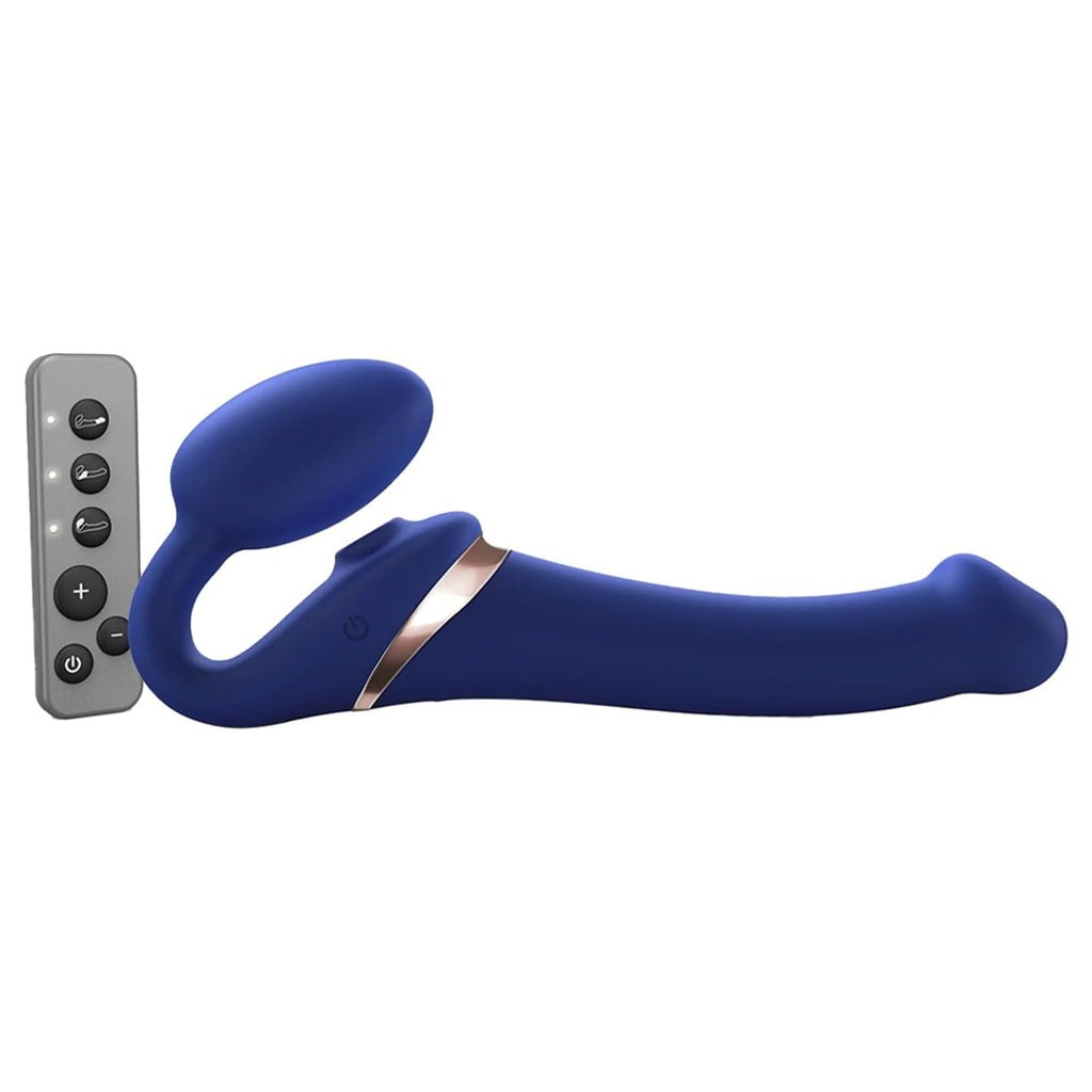 Strap-On-Me – Strapless Strap-On Vibrator met Luchtdruk – Blauw
