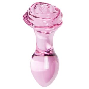 S Pleasures Crystal - Aurora Glazen Buttplug met Roos