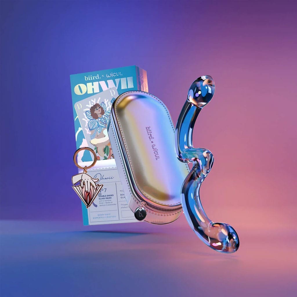 Biird Owhii - glazen dubbel dildo voor pegging