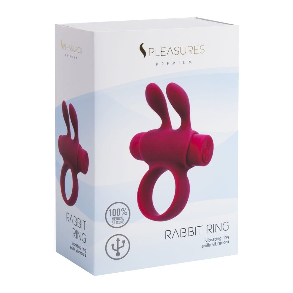 roze cockring met konijnen oren