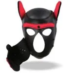 INTOYOU - Dog Mask Rood/Zwart mond open