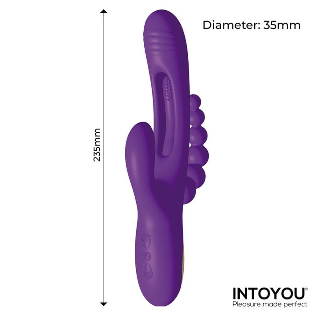 INTOYOU - Triya Flipping Tong Rabbit Vibrator met Anaalkralen afmeting