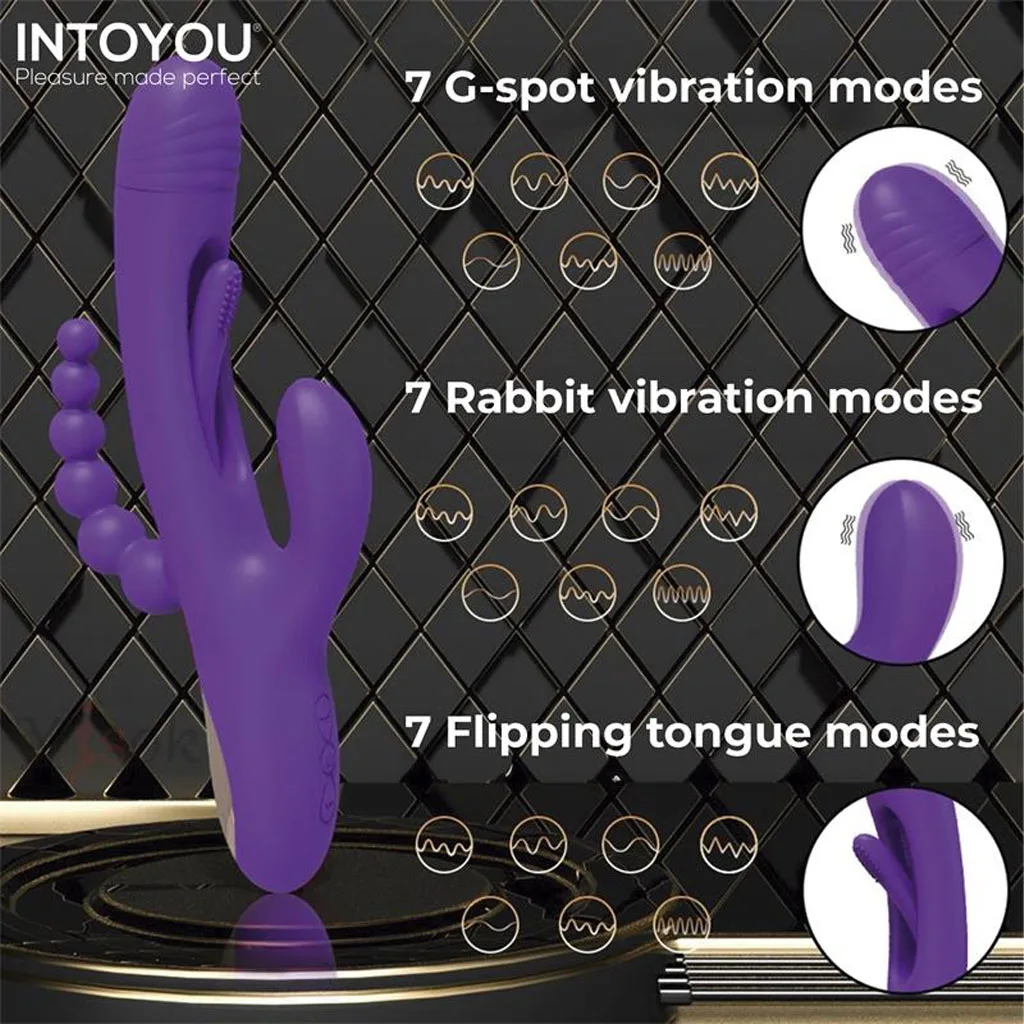 INTOYOU - Triya Flipping Tong Rabbit Vibrator met Anaalkralen standen