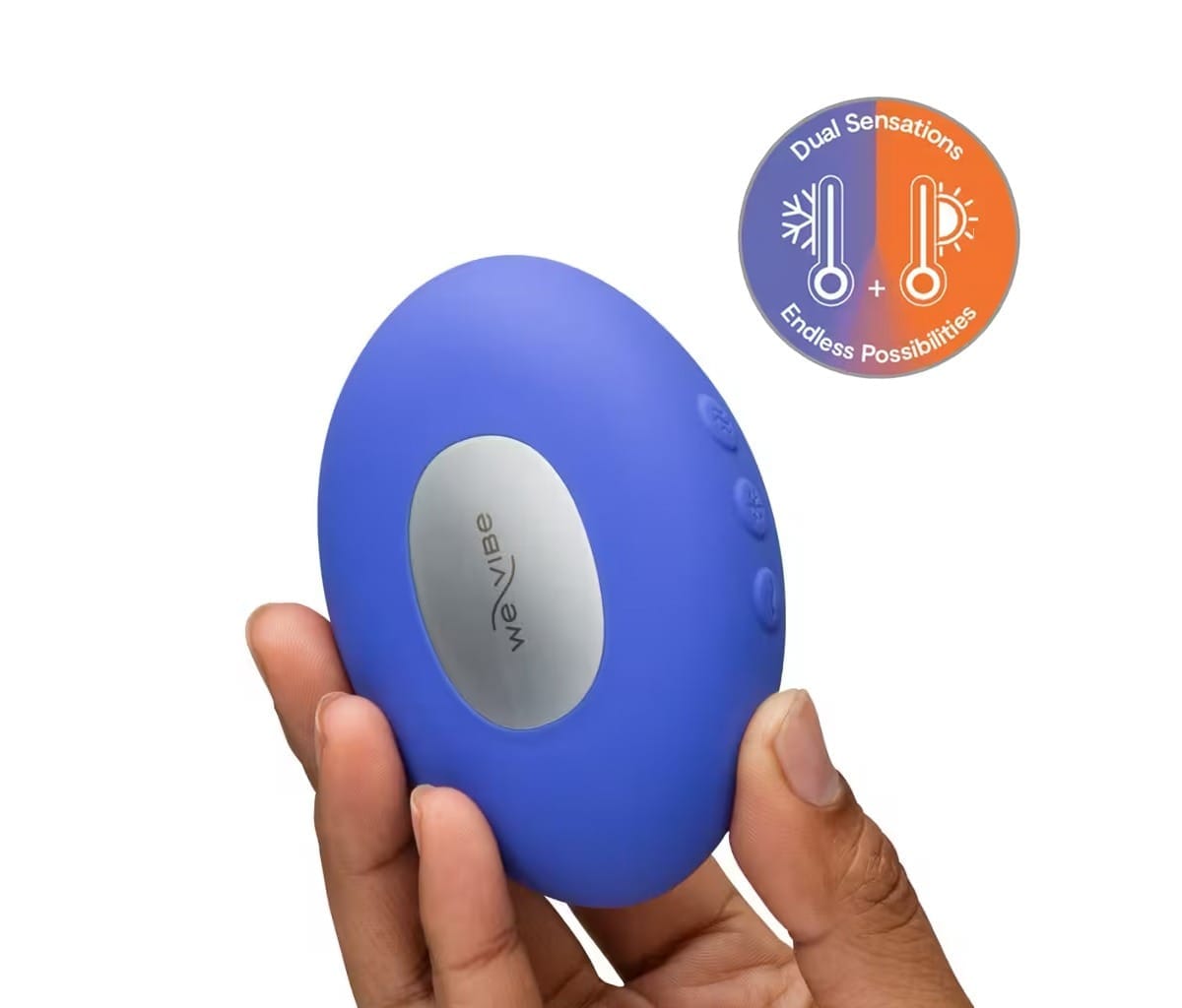we-vibe temp blauw opleg vibrator met warmte en koude functie