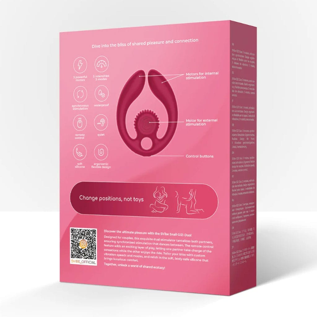SVibe - Gizi Duo Snail Koppel Vibrator - Rood informatie