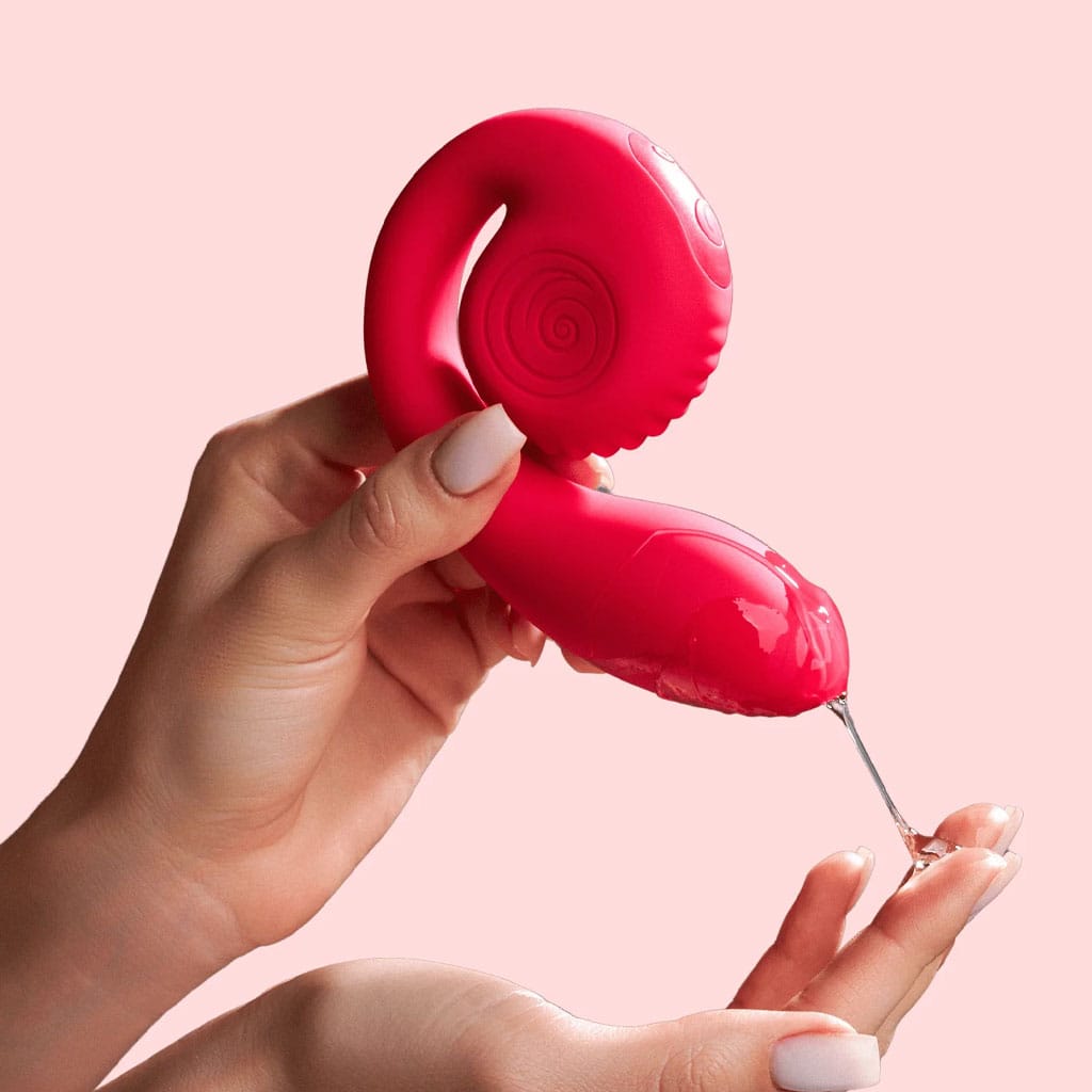 SVibe - Gizi Lite Snail Dual G-Spot Vibrator - Roze glijmiddel