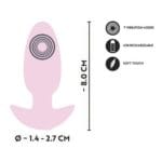 Cuties - Vibrerende Mini Buttplug Roze afmeting