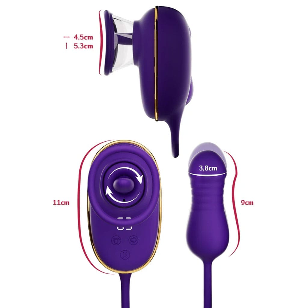 She.E.O - Likkende Clitoris Pomp met Stotende Anaal Plug afmetingen