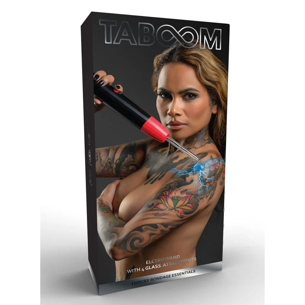 Taboom - Electro Wand met 4 Glazen Opzetstukken verpakking
