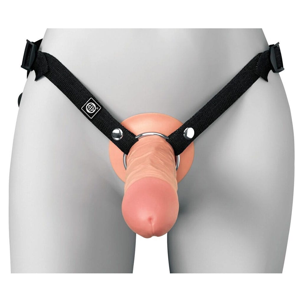 Fantasy X-Tensions - 8 Inch Siliconen Hollow Strap-On dragen