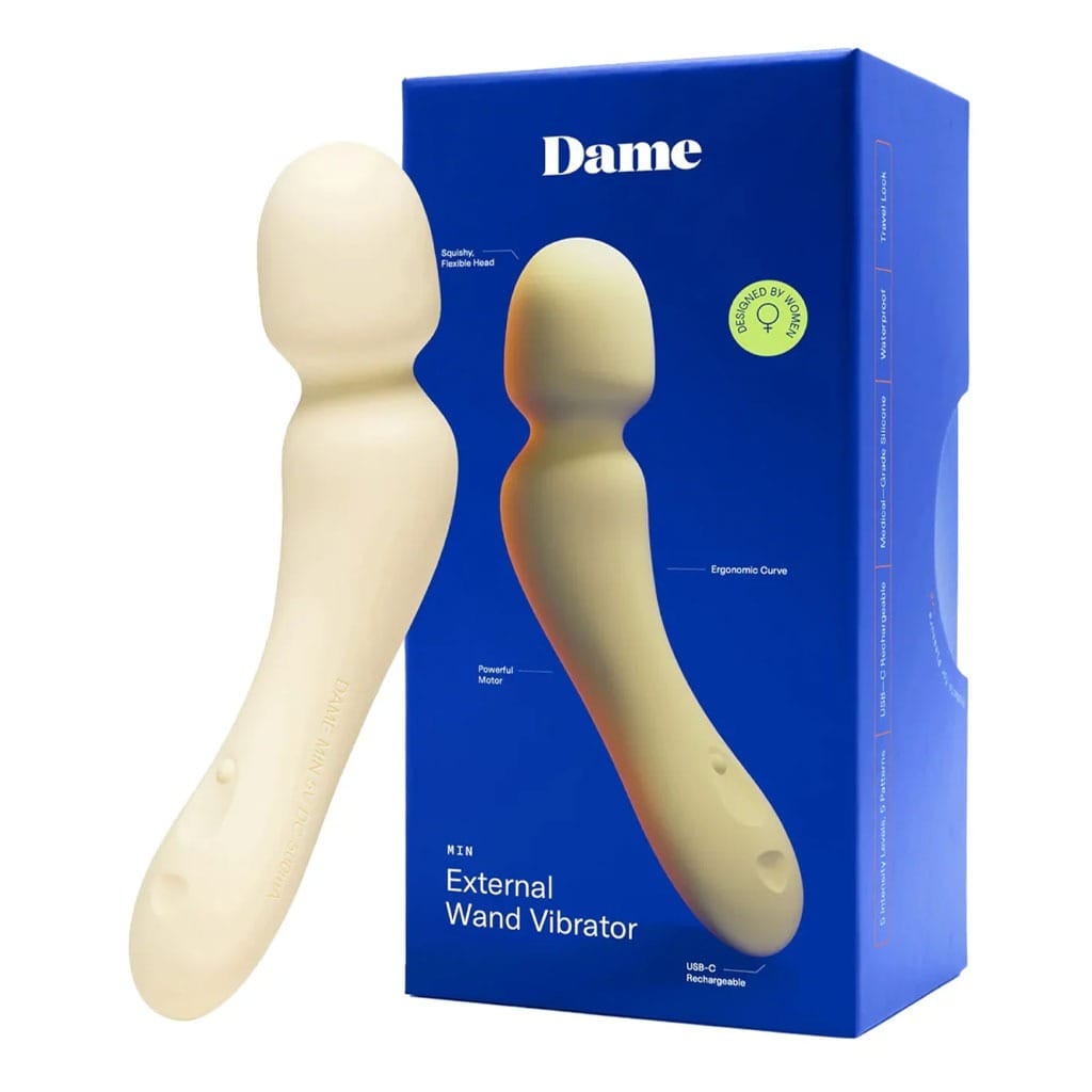 Dame - Min Mini Wand Vibrator Geel verpakking