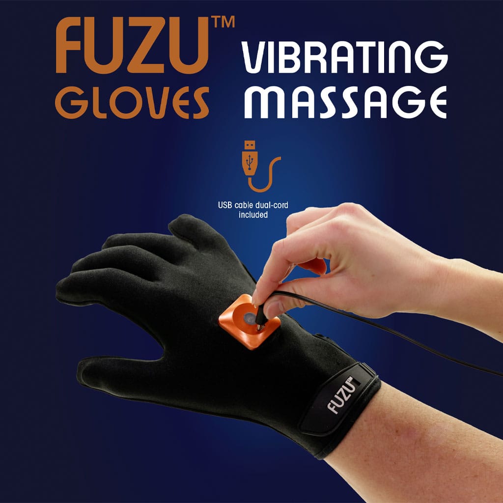 FUZU - Vibrerende Massagehandschoen Linkerhand - Medium opladen