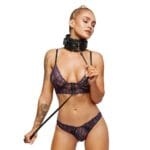 Zado - Leren Halsband met Riem lengte