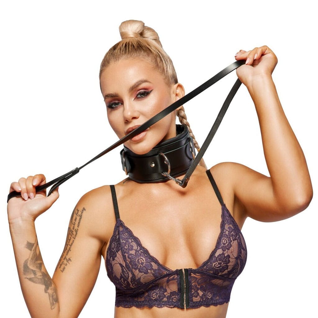 Zado - Leren Halsband met Riem gebruik