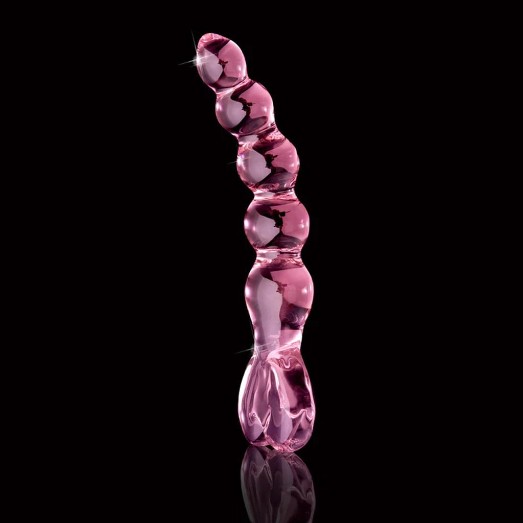 Icicles No. 43 - Glazen Dildo met Kralen Roze lengte