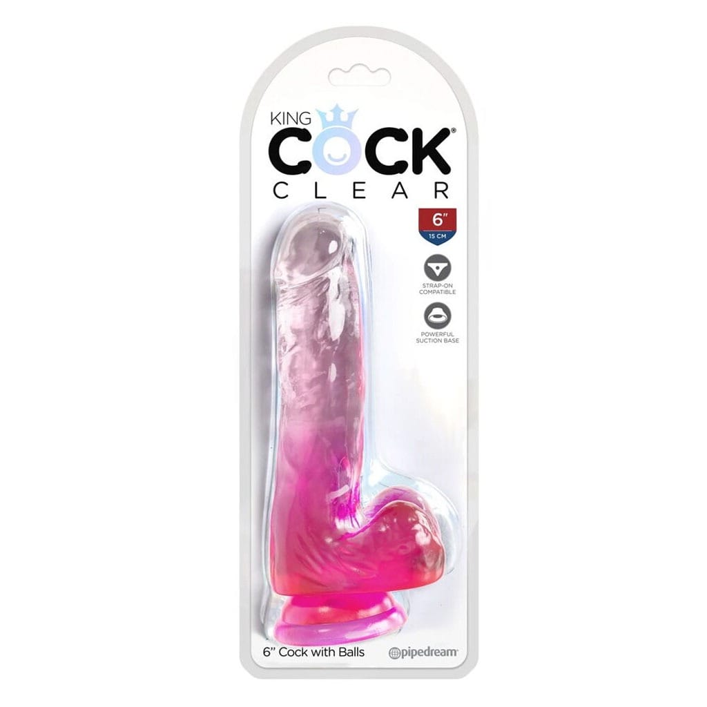 King Cock - 6" Dildo met Ballen Roze bestellen