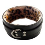 bedam rouge leren halsband met voering panter