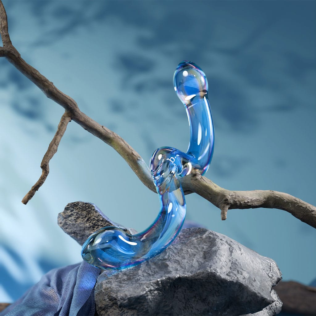 Biird Ohwii - Glazen Dubbel Dildo detail